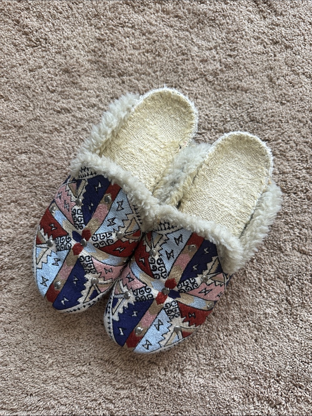 FREE PEOPLE Multicolor Patterned Cozy Slipper Shoes